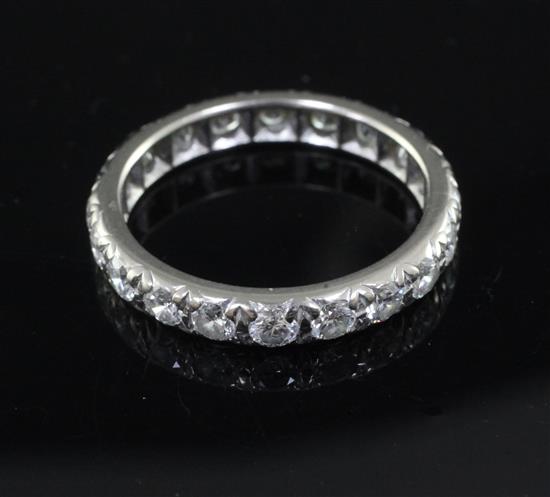 A white gold and diamond full eternity ring, size U.